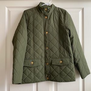 Tory Burch Quilted Jacket in Green S Small